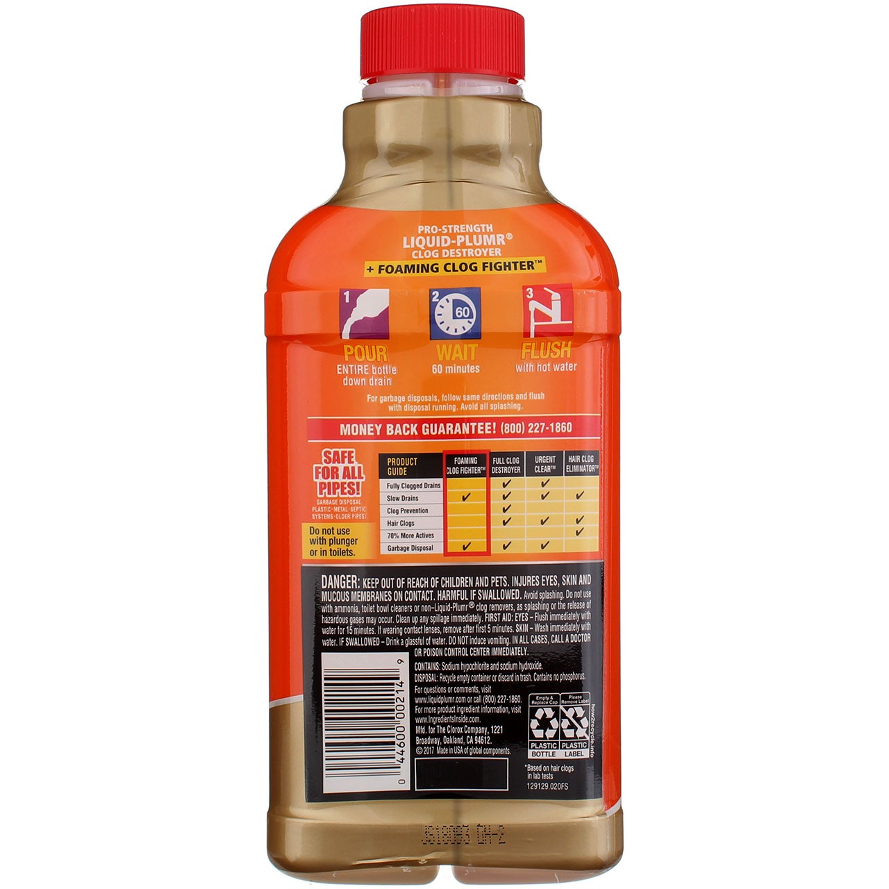 Liquid-Plumr Clog Destroyer Plus+ Foaming Clog Fighter Clog Remover, 17 fl oz