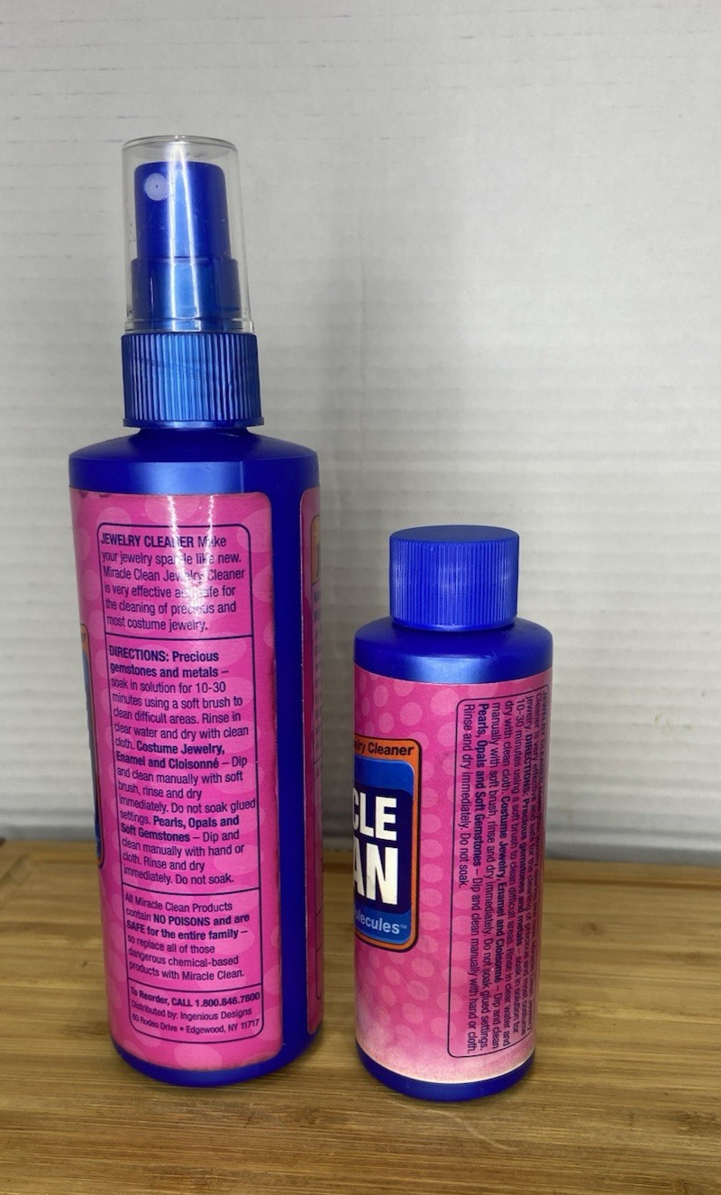 Joy Mangano’s Miracle Clean Mighty Molecules Jewelry Cleaner Bottles 4 oz & 8 oz