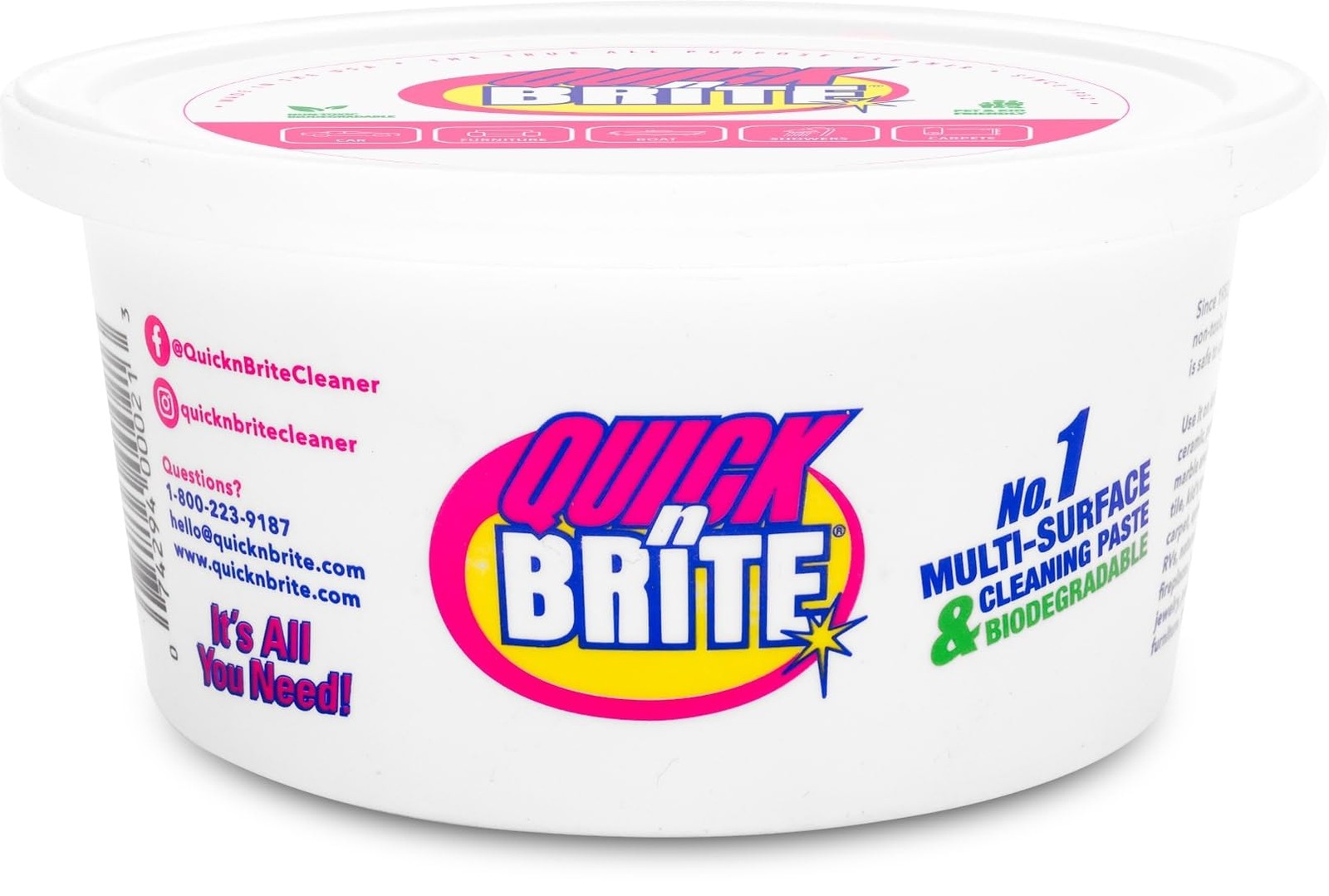 Quick ‘n Brite All Purpose Cleaning Paste – Miracle Cleaner for Tough Stains, Bi