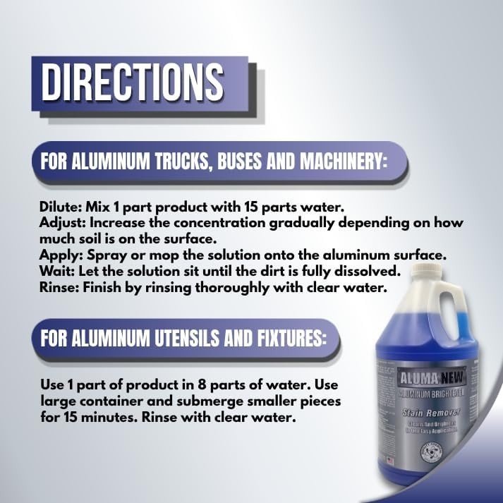 Aluminum Brightener/Stain Remover/Cleaner & Restorer / 1 Gallon 128 FL Oz