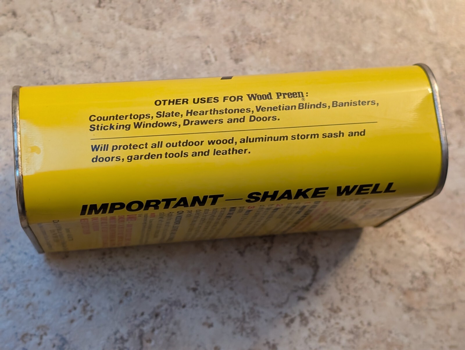 WOOD PREEN – *Empty Can* – Floors Cabinets Paneling Wax – Vintage
