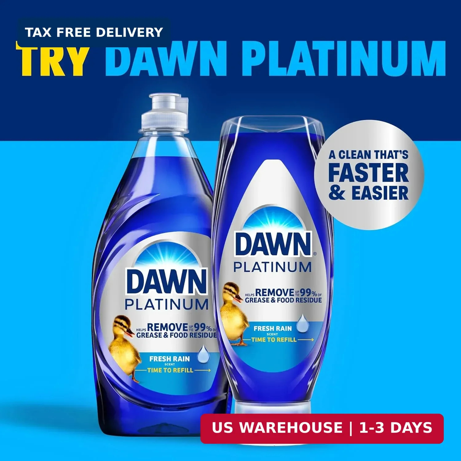Dawn Ultra Original Dish Soap Refill Jug, Large Size Original Blue Liquid Dishwa