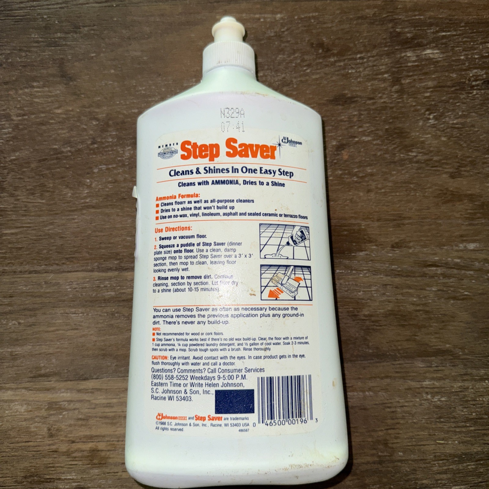 Johnson Wax Step Saver Clean & Shine Floor Care New Old Stock 1988 Vintage Prop