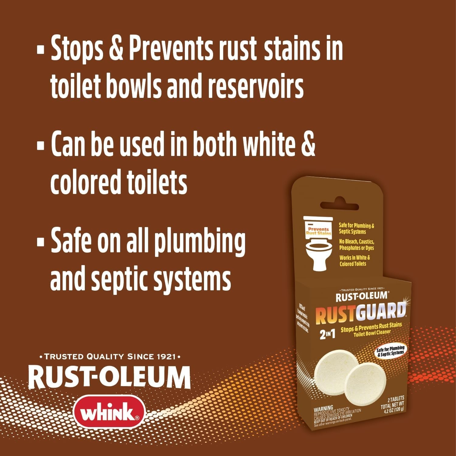 Whink 390879 Rustguard Toilet Bowl Cleaner Tablets, 2 Tablet Box