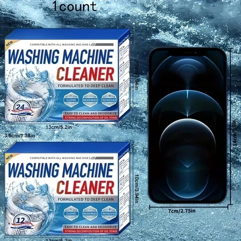 12/24 Pcs Washing Machine Cleaner Descaler Deep Solid Cleaning For HE Tablets