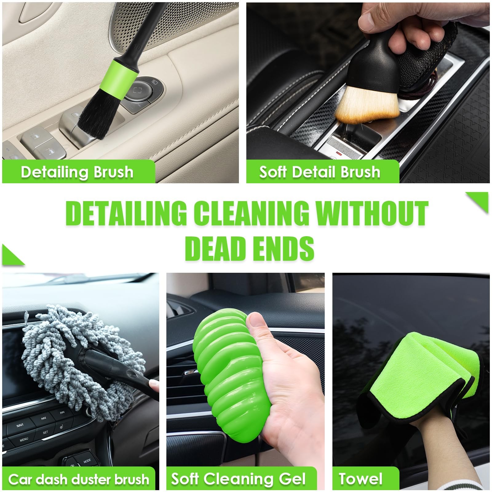 30Piece Car Cleaning Kit with Vacuum, Brushes, Windshield Cleaner, Gel
