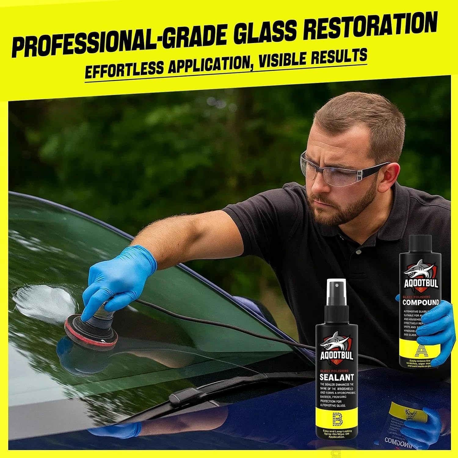 AQOOTBUL Cerium Oxide Glass Polish Kit Compound Sealant for Automotive