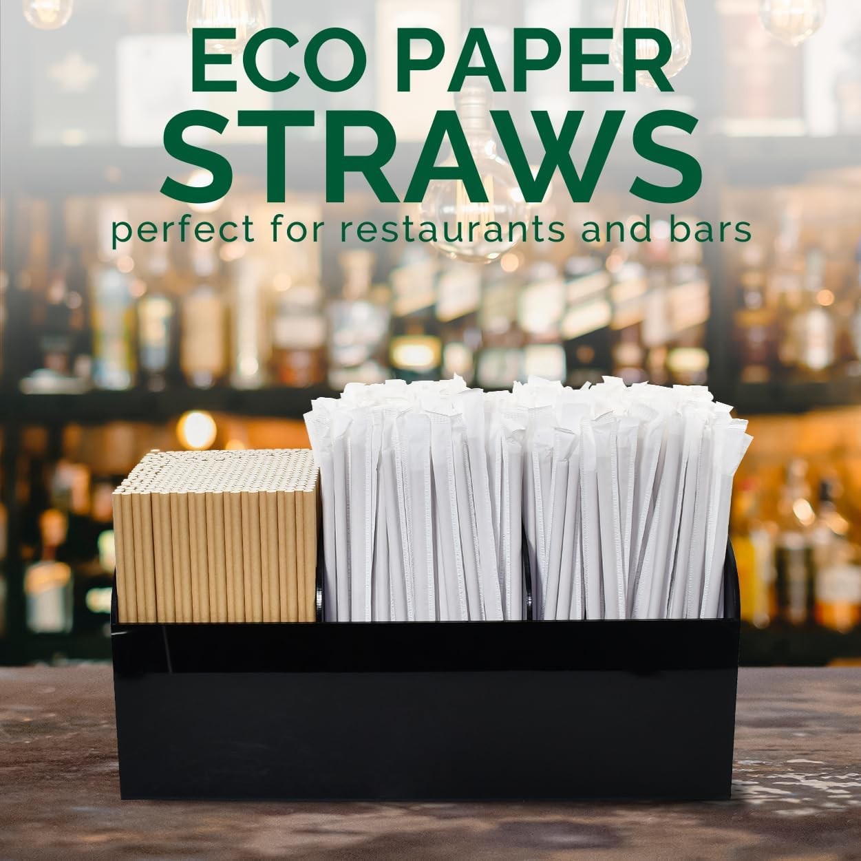 Brown Kraft Paper Drinking Straws, 7.75″ Long, 0.24″ Wide – Individually Wrapp