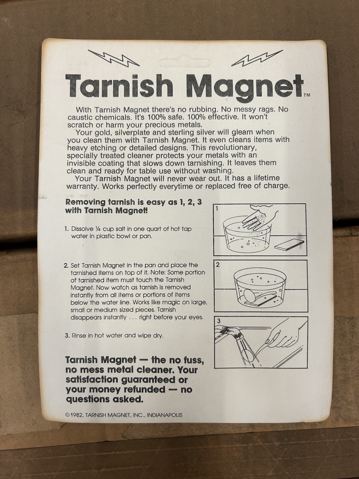 1982 Tarnish Magnet Metal Cleaner Coins Jewelry Gold Silver Cleaner NIB 2 pack