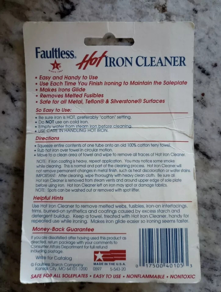 Faultless Hot Iron Cleaner 2 Pack NEW