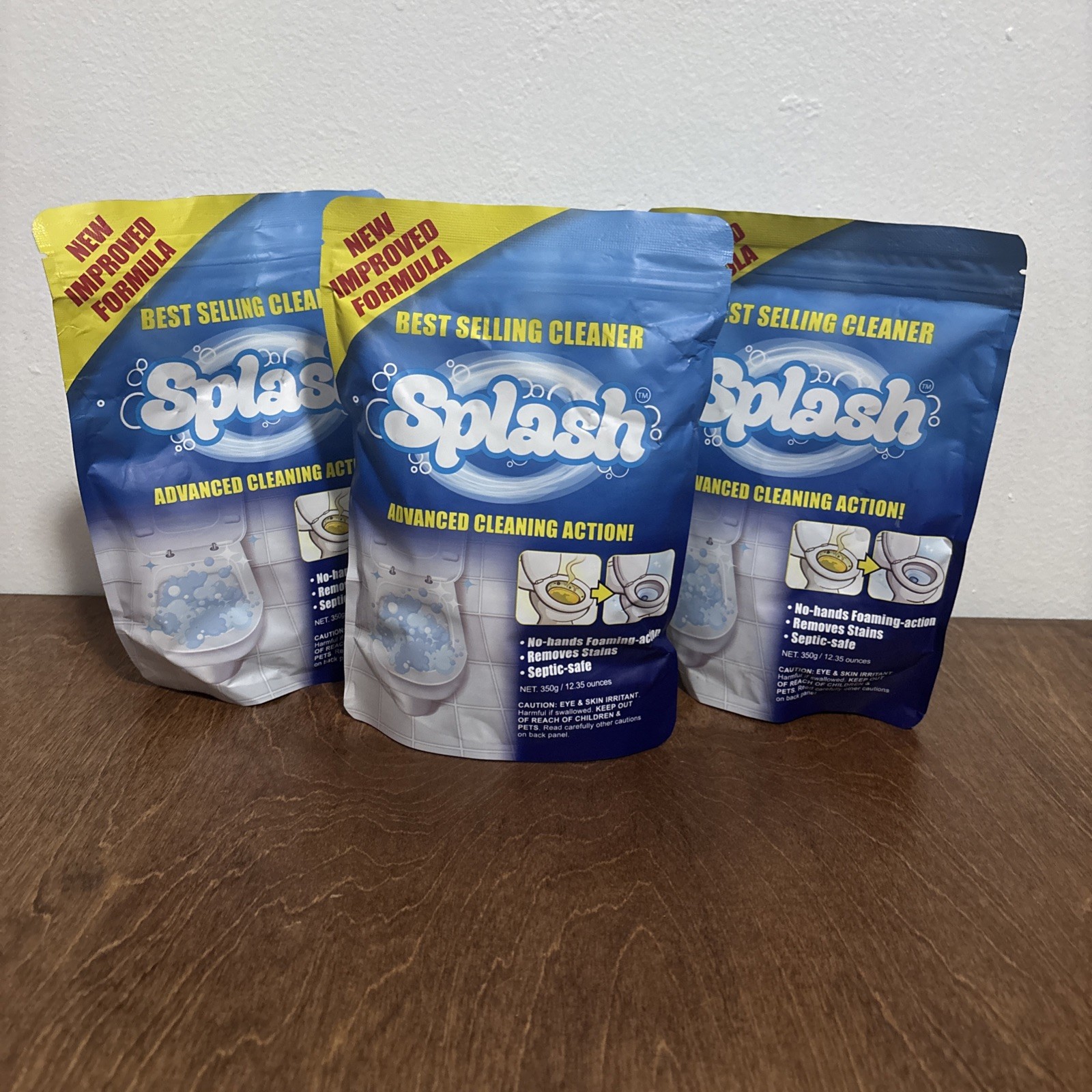 Splash Foaming Advanced Cleaner 350g 12.35 Oz Bag Exp 05/2025 Sealed Lot of 3