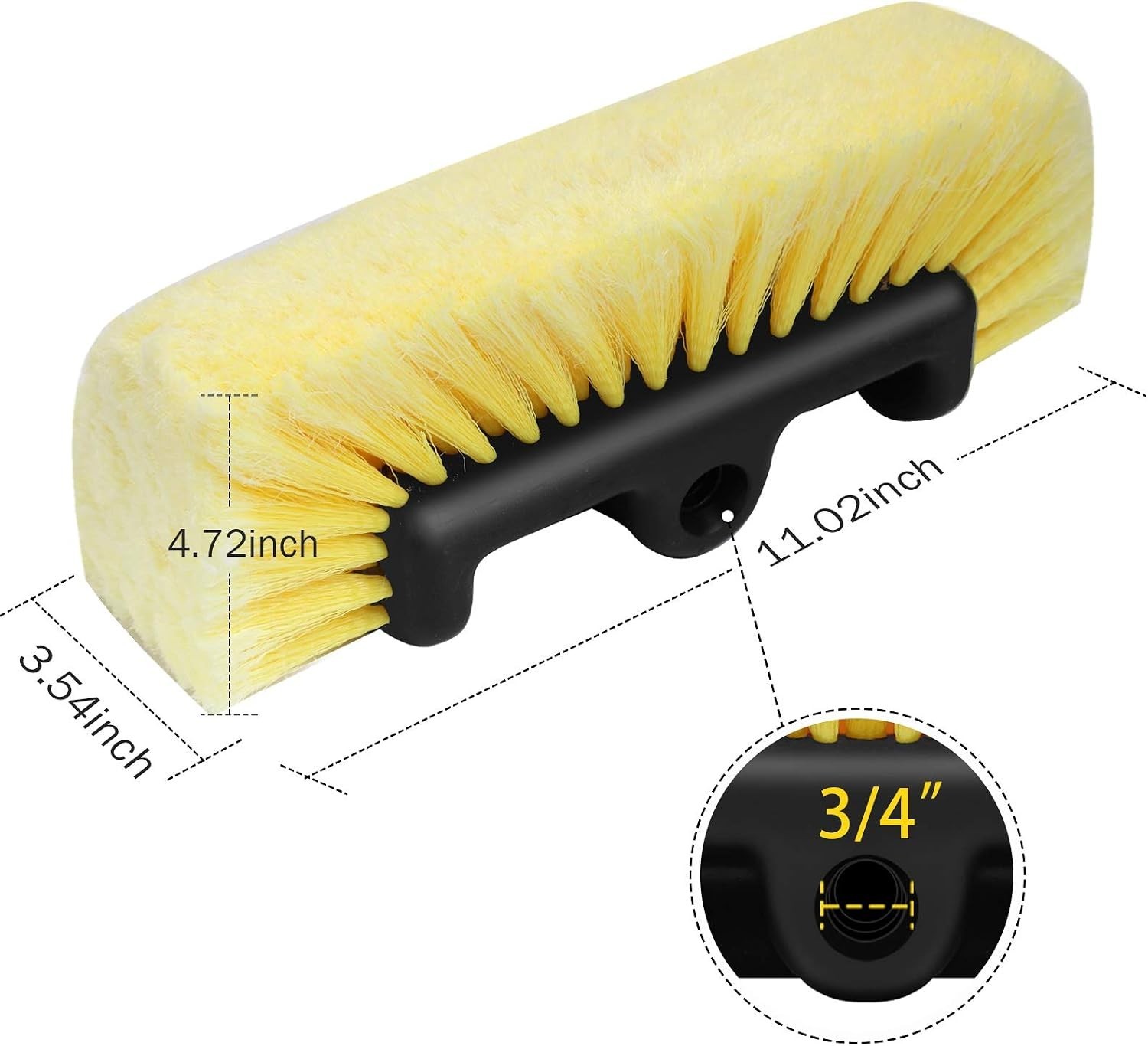 10″ Car Wash Brush with Soft Detailing Bristle, Flow-Thru Dip Brush for Car B…