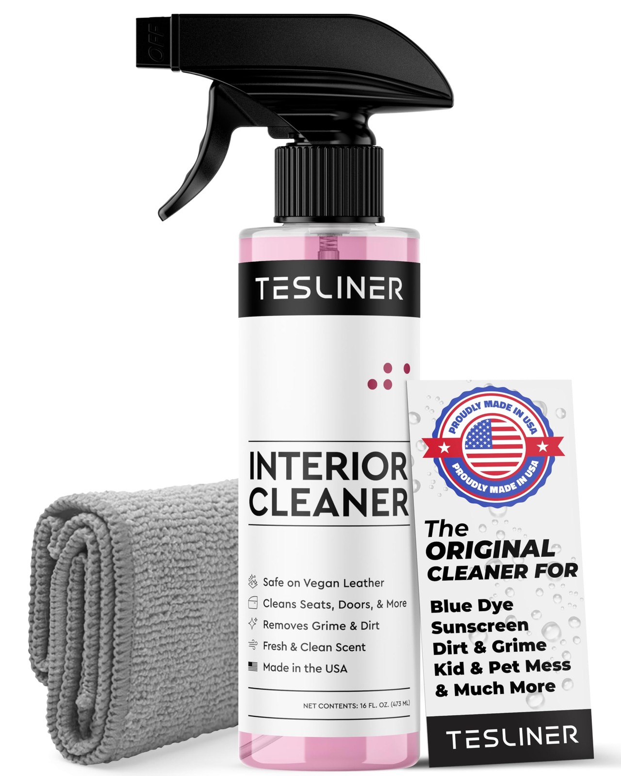 Tesla Premium Vegan Leather Interior/Seat Cleaner & Stain Remover – All Models.