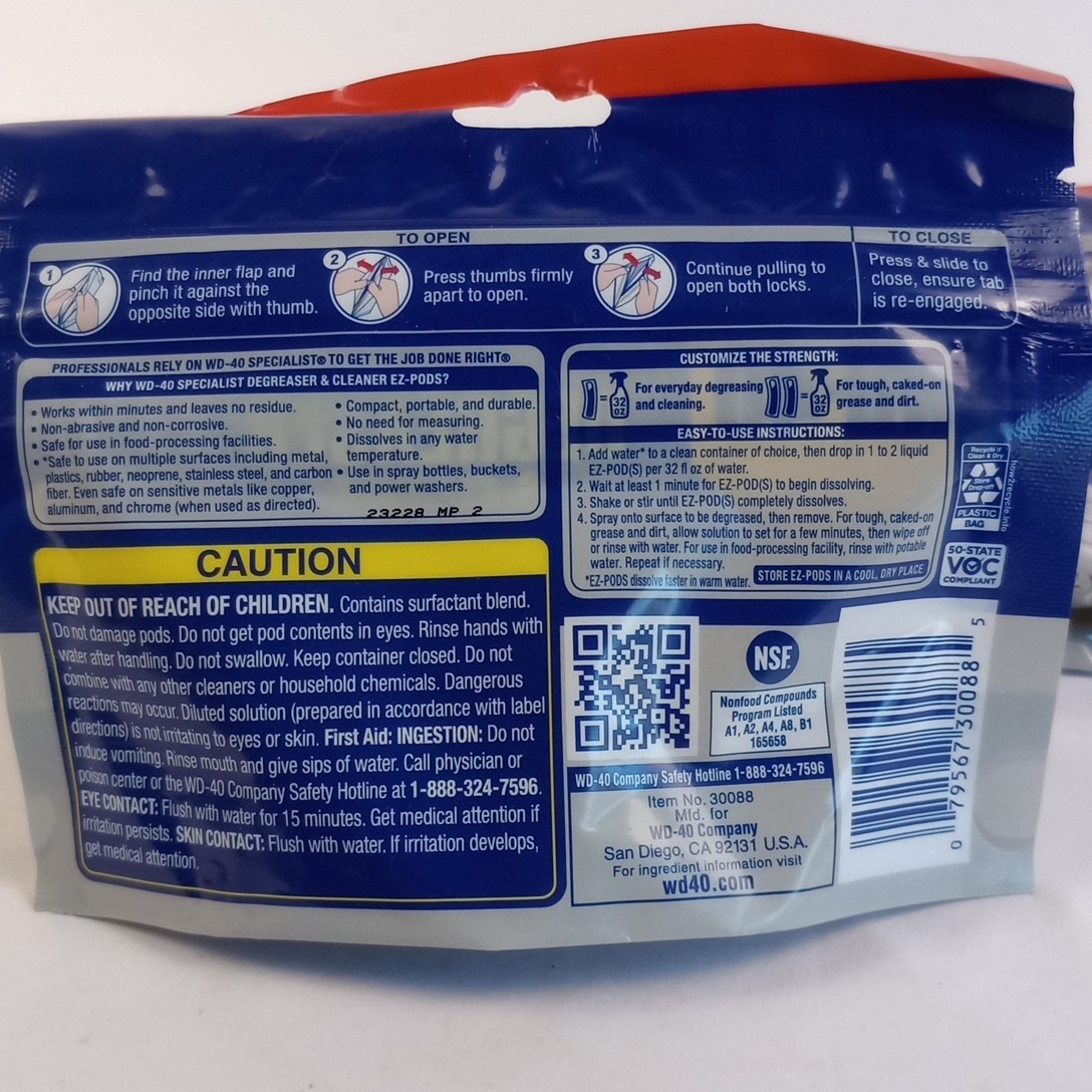 WD 40 Degreaser Cleaner EZ PODS Multi Surface Cleaning Pack of 5 (X4 Pack)