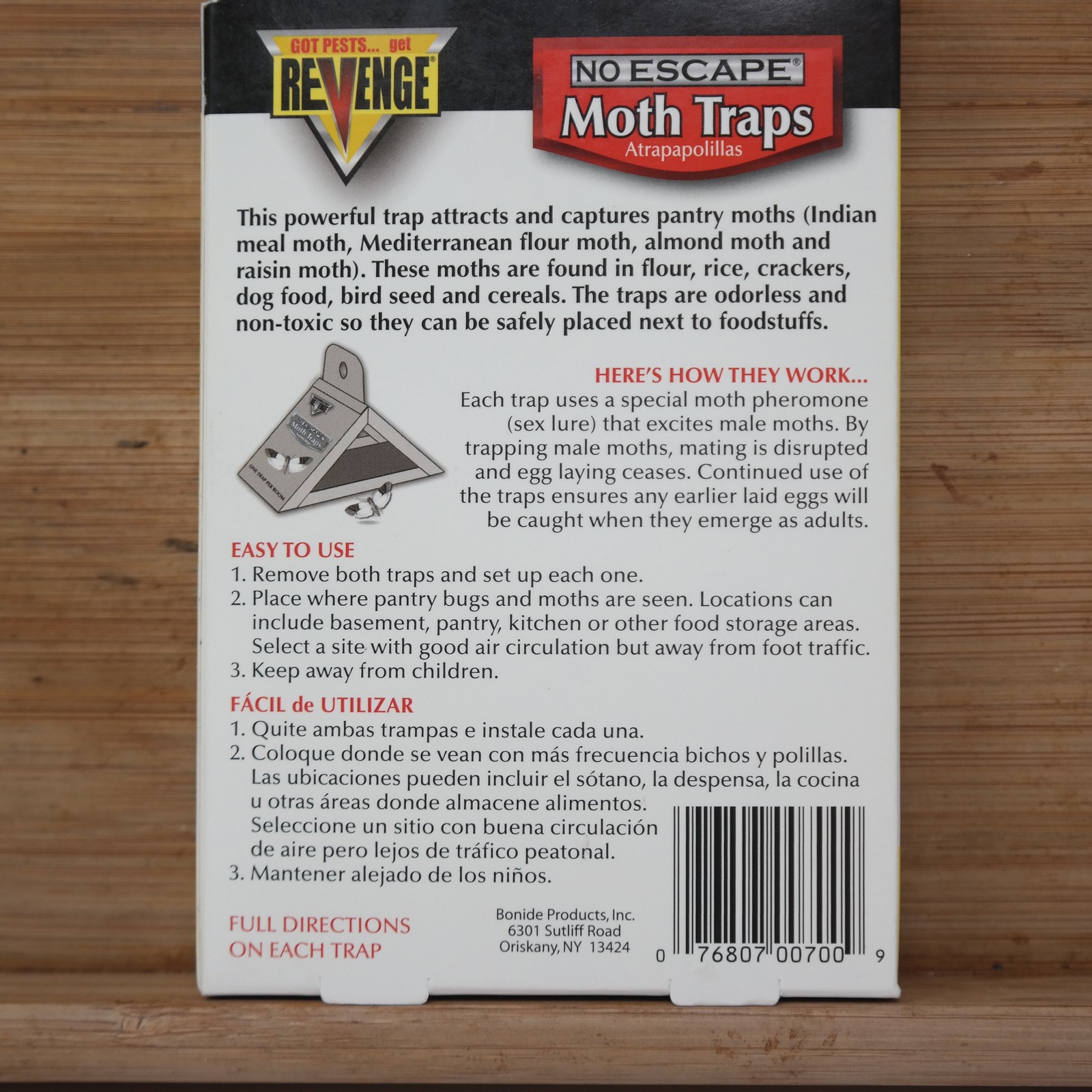 REVENGE NO ESCAPE Pantry Moth Traps 2-Pack Non-Toxic Odorless Pheromone Lures