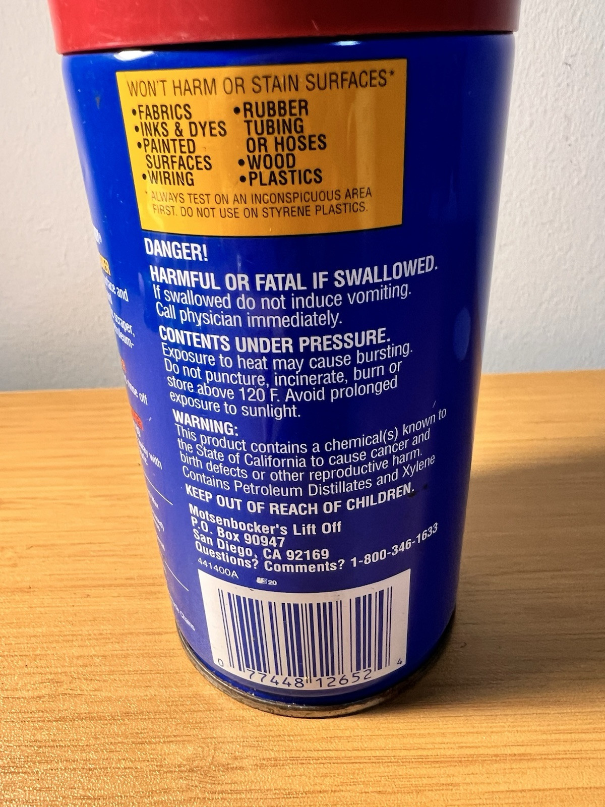 Motsenbocker’s Lift Off 2 Spot Cleaner Degreaser Can 95% FULL 10.5 Oz 298 Gram