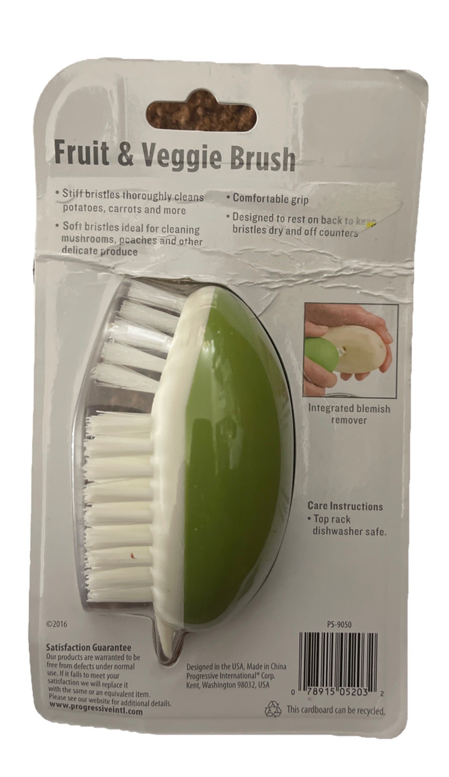 Progressive Prep Solutions Fruit and Veggie Brush PS-9050. Soft & Stiff Bristles