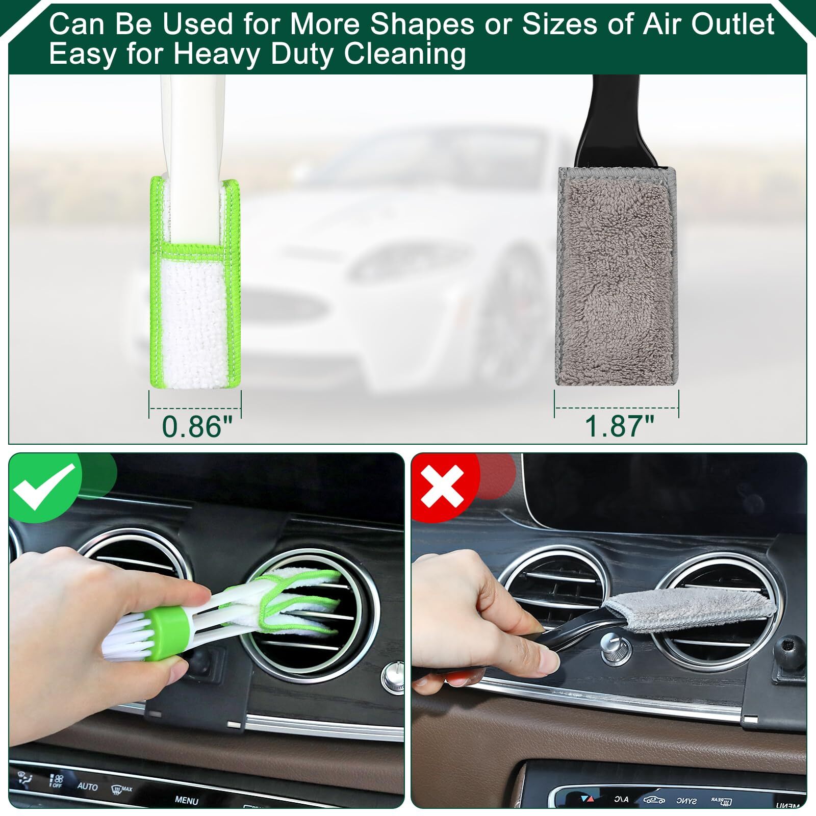 Car Detailing Brushes Duster Cleaning Kits Soft Hair Dashboard Air Vent Crevice
