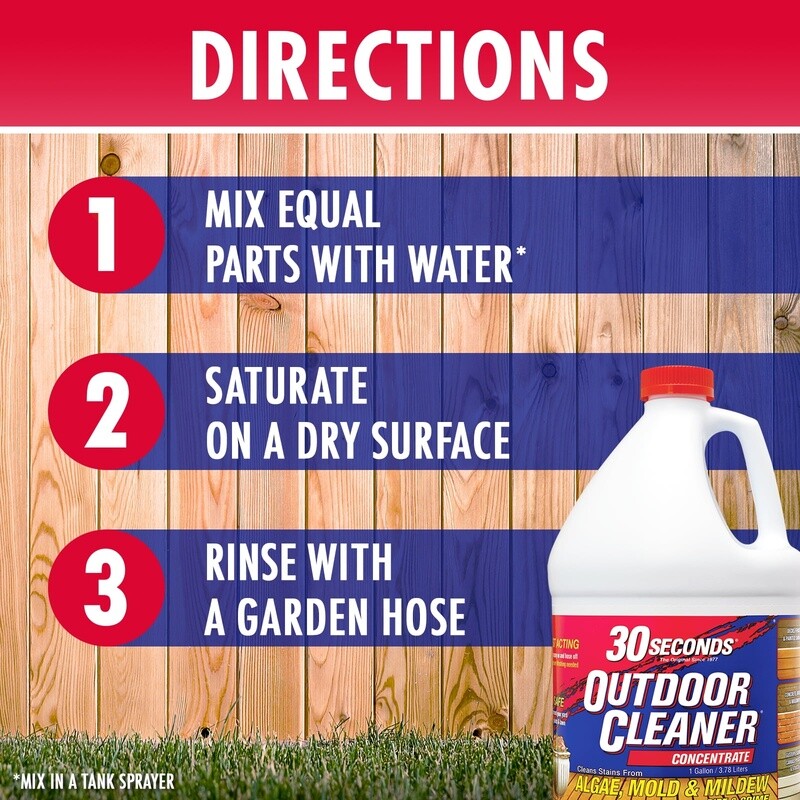 Outdoor Cleaner 2 Pack Concentrate Algae Mold Mildew Stain Remover 1 Gallon New