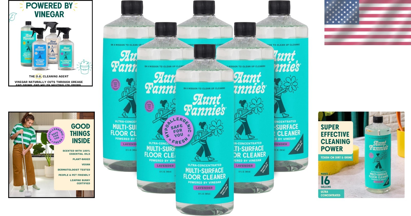 Ultra Concentrated Floor Cleaner 6pk Lavender, Multi-Surface Vinegar Wash Mak…