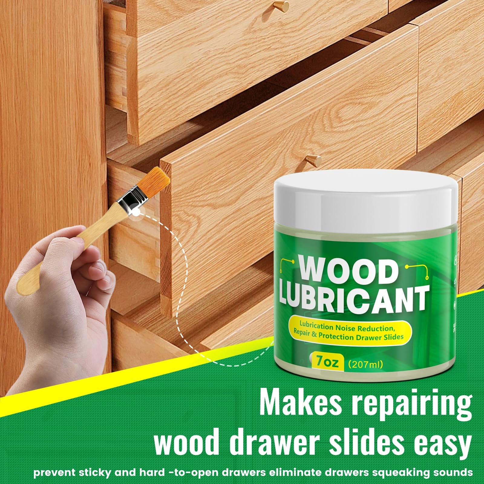 Wood Lubricant, 7OZ Drawer Wax Wood Lubricant Multi-Purpose Wax for Drawers, …
