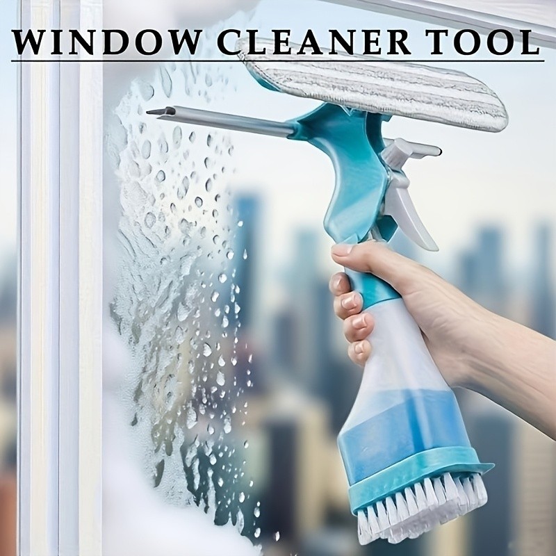 4-in-1 Window Cleaning Tool Kit with Sprayer Glass Mirror Tile Multi-Surface NEW