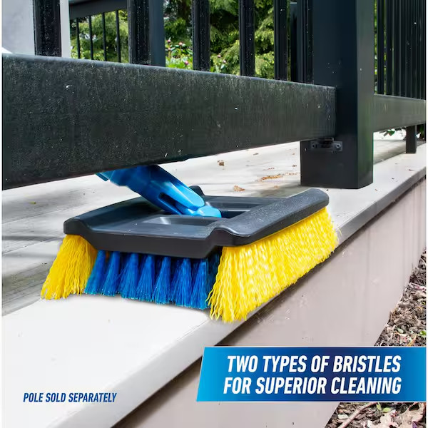 Lock-On Deck Brush for Wood & Composite Decking Swivel Head Heavy Duty