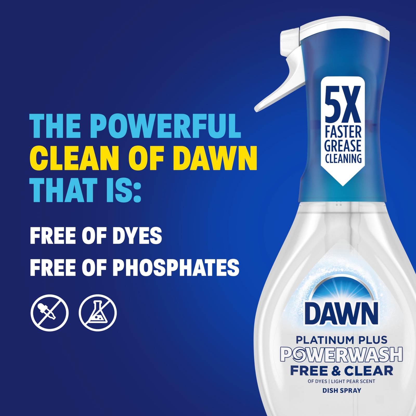 Powerwash Free & Clear Light Pear Dish Spray, Dish Soap Starter Kit, 16 Fl Oz