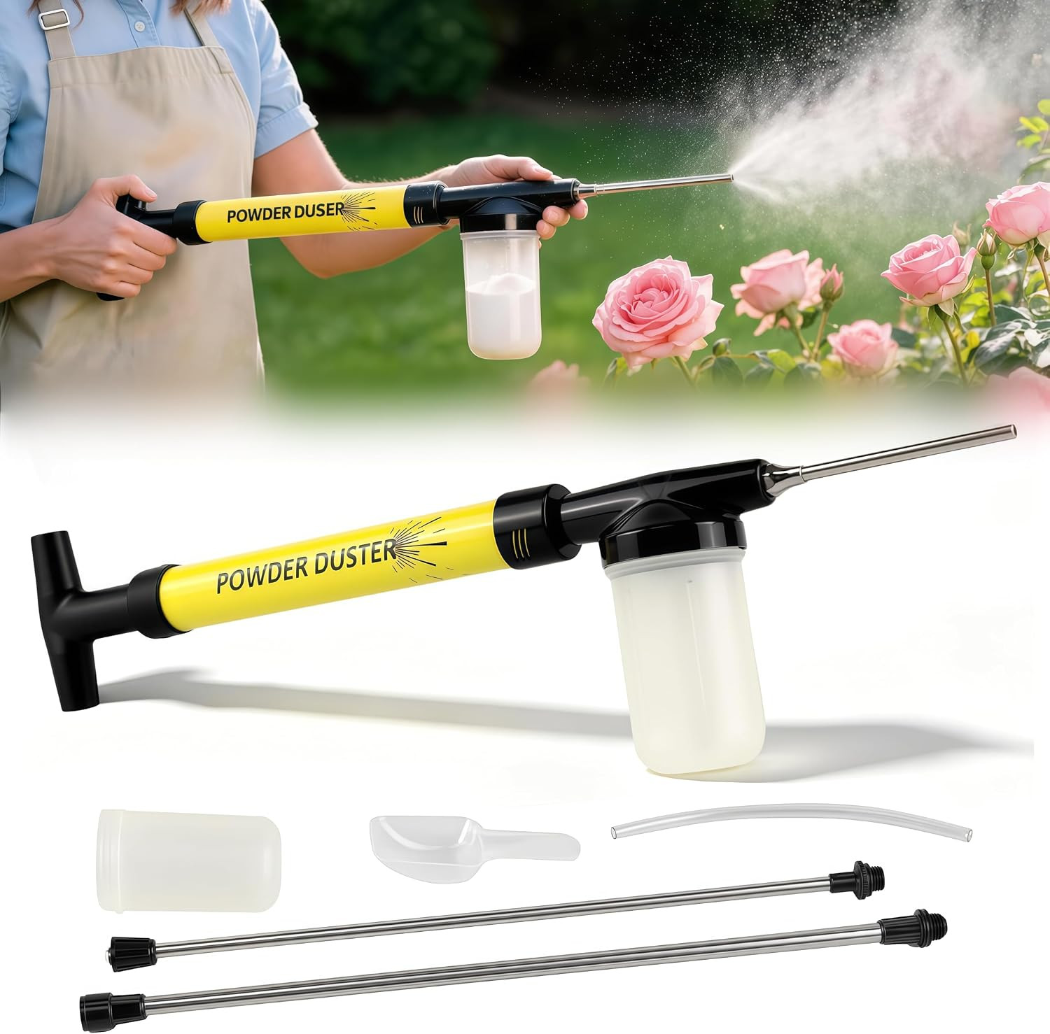 Diatomaceous Earth Duster 4FT Telescopic Pump Applicator Indoor Outdoor | Clog-F