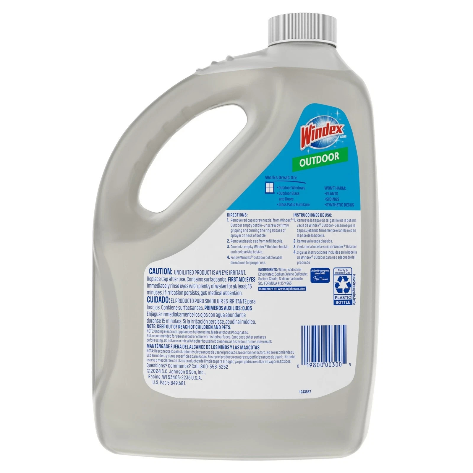 Windex Outdoor Window Cleaner, Concentrated Cleaning Sprayer for Garden Hose