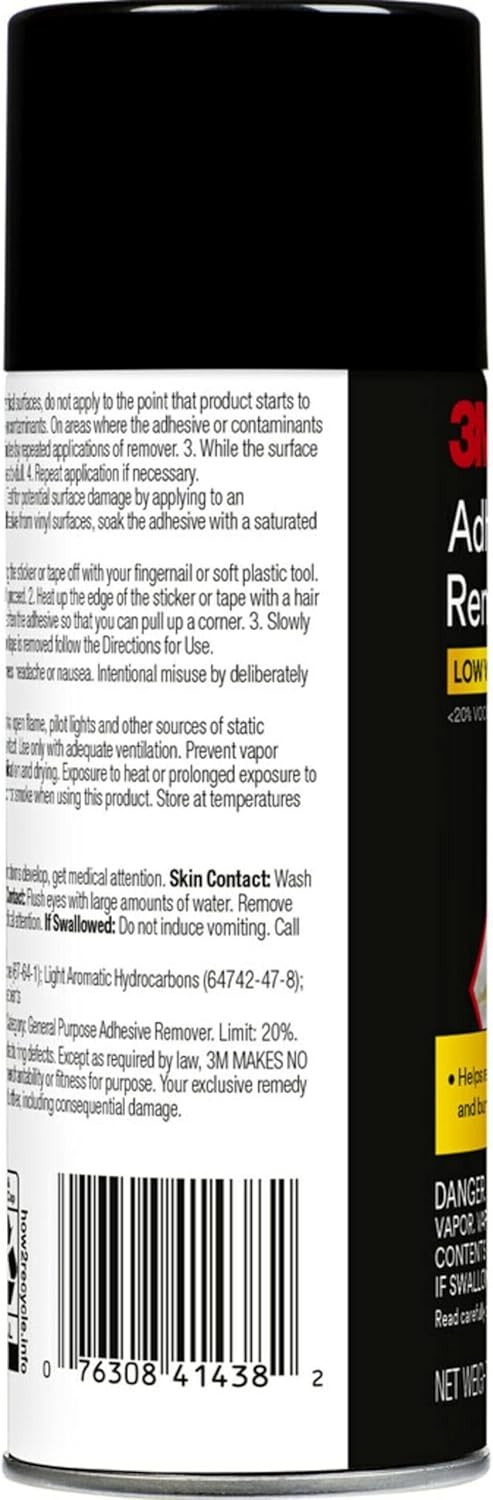 3M Adhesive Remover 12oz Aerosol Quickly Dissolves Adhesive,Tar,Attachment Tape