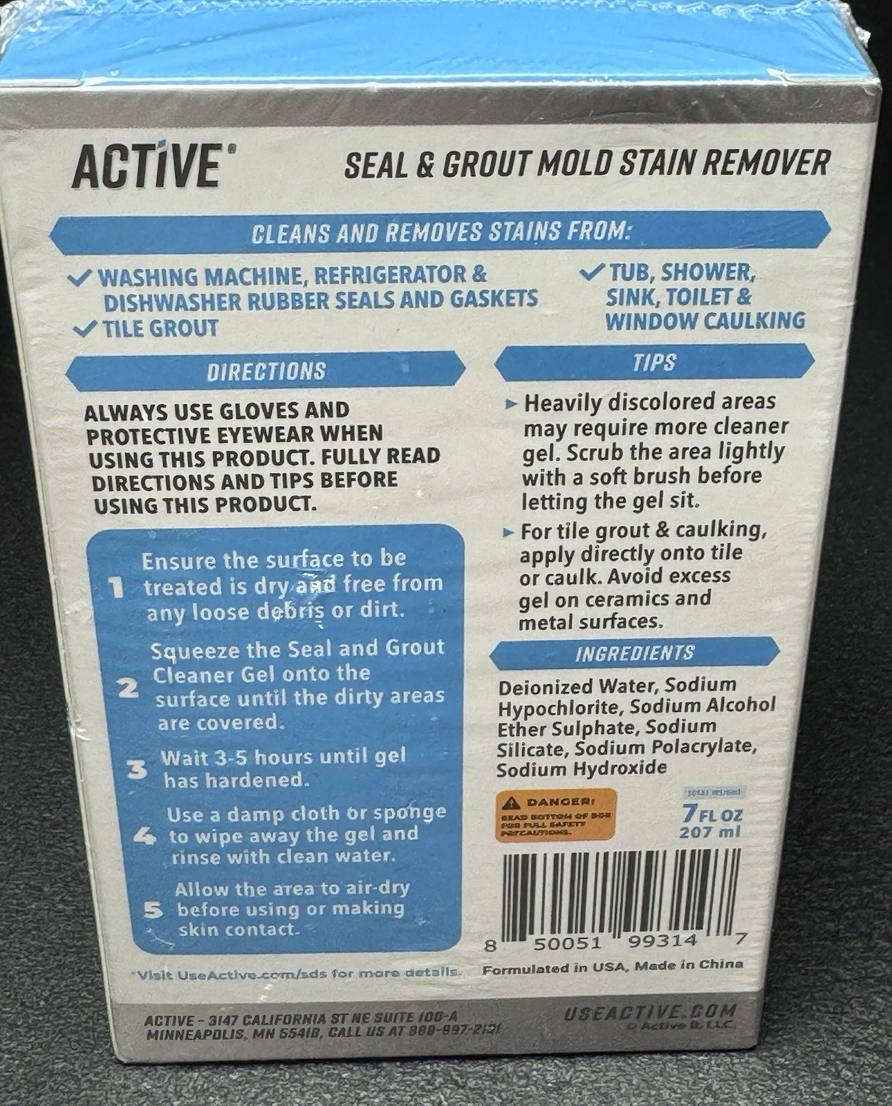 Active Seal & Grout Mold Stain Remover Deep Clean 7oz