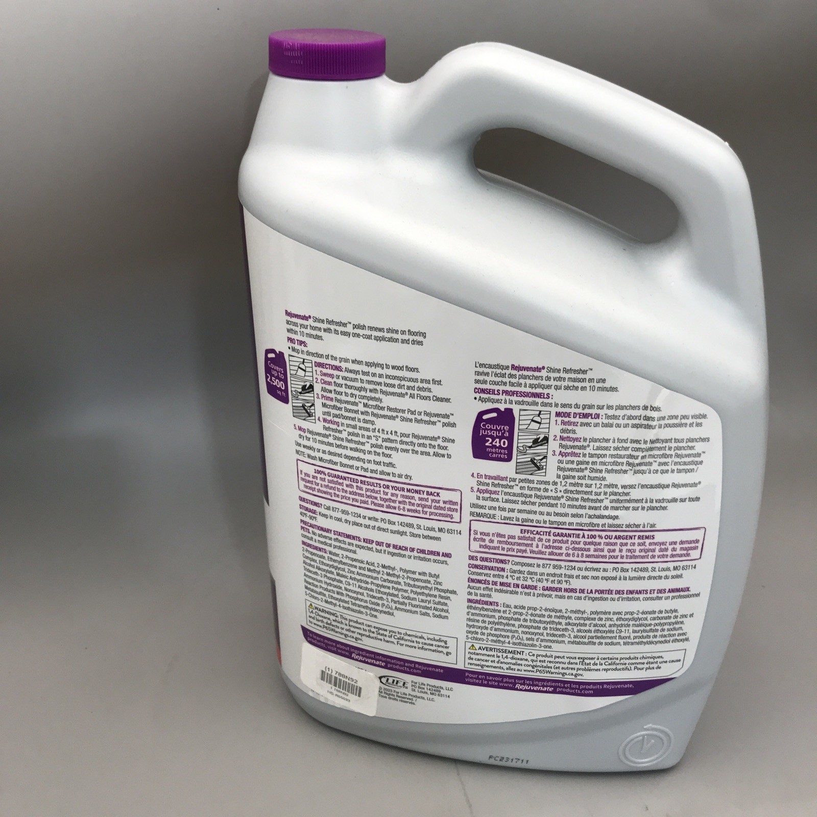 Rejuvenate Shine Refresher 1 Gallon One Step Floor Polish 128oz New
