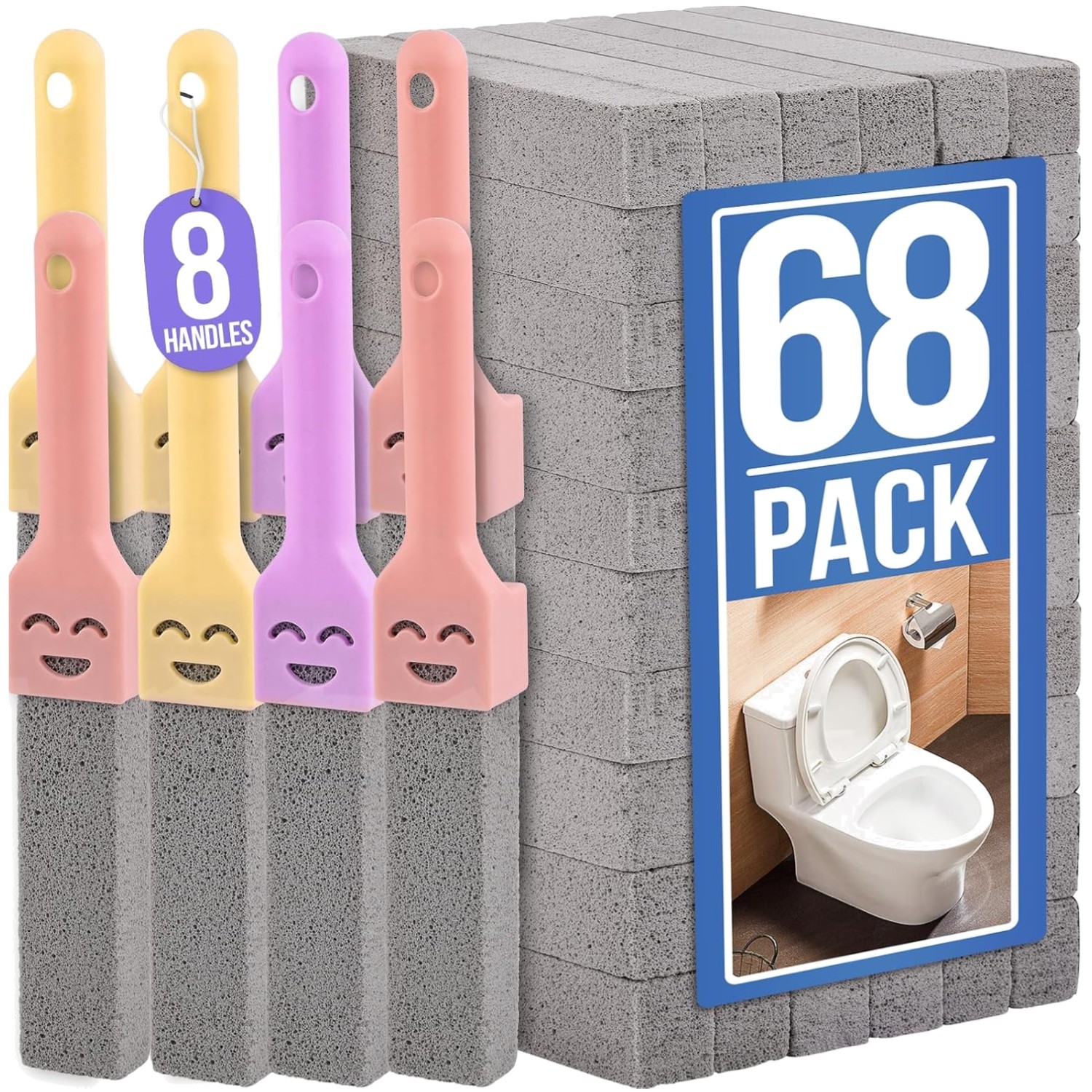 Eco-friendly Pumice Cleaner Sticks for Toilets – Pack of 68