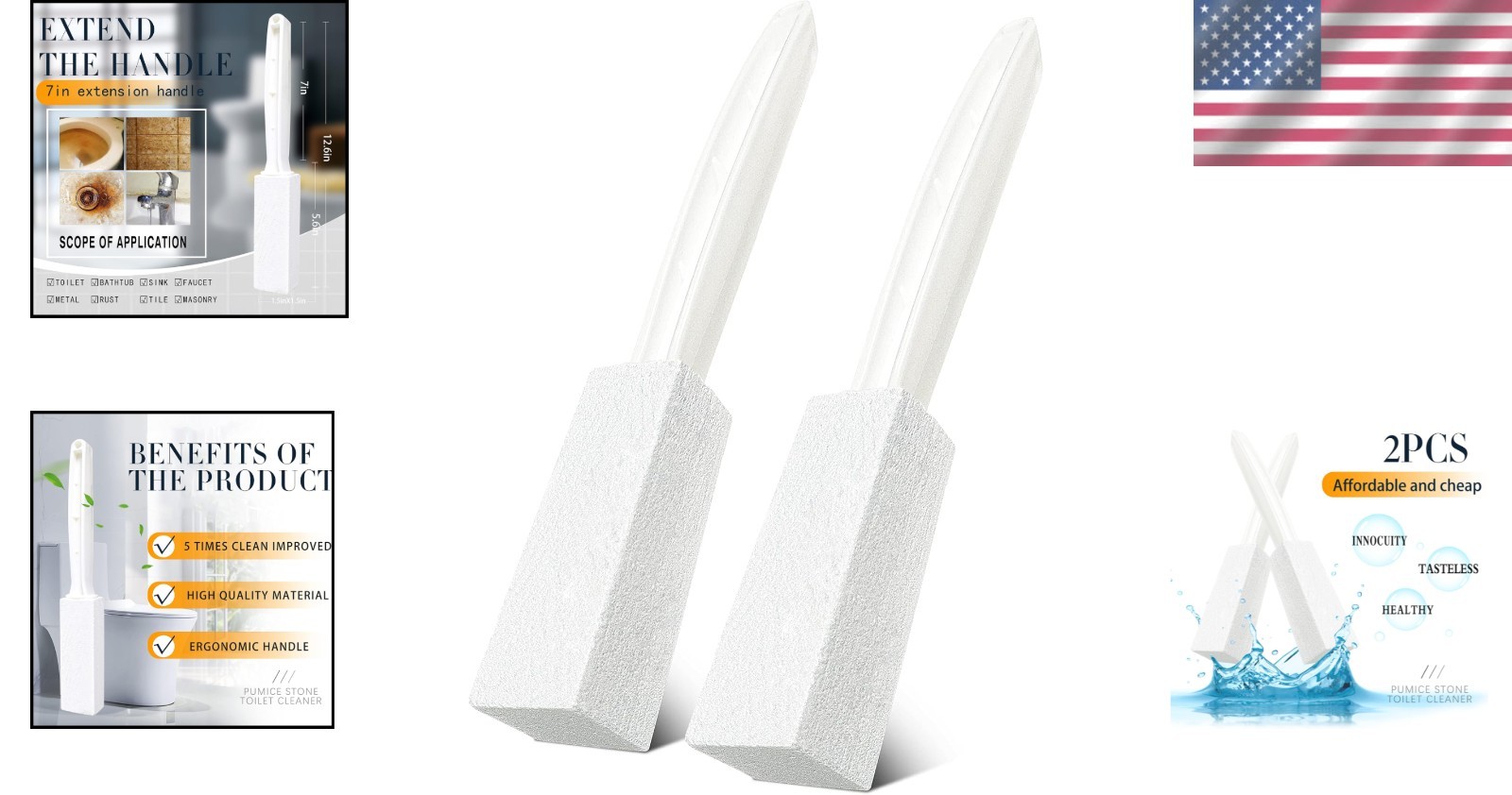 Hard Water Stain Remover Toilet Cleaner 2-Pack