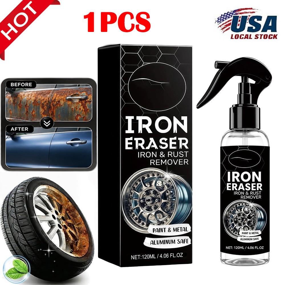 Iron Eraser Rust Remover Spray, Car Wheel Paint Brake Dust Fast Cleaner 120ML US