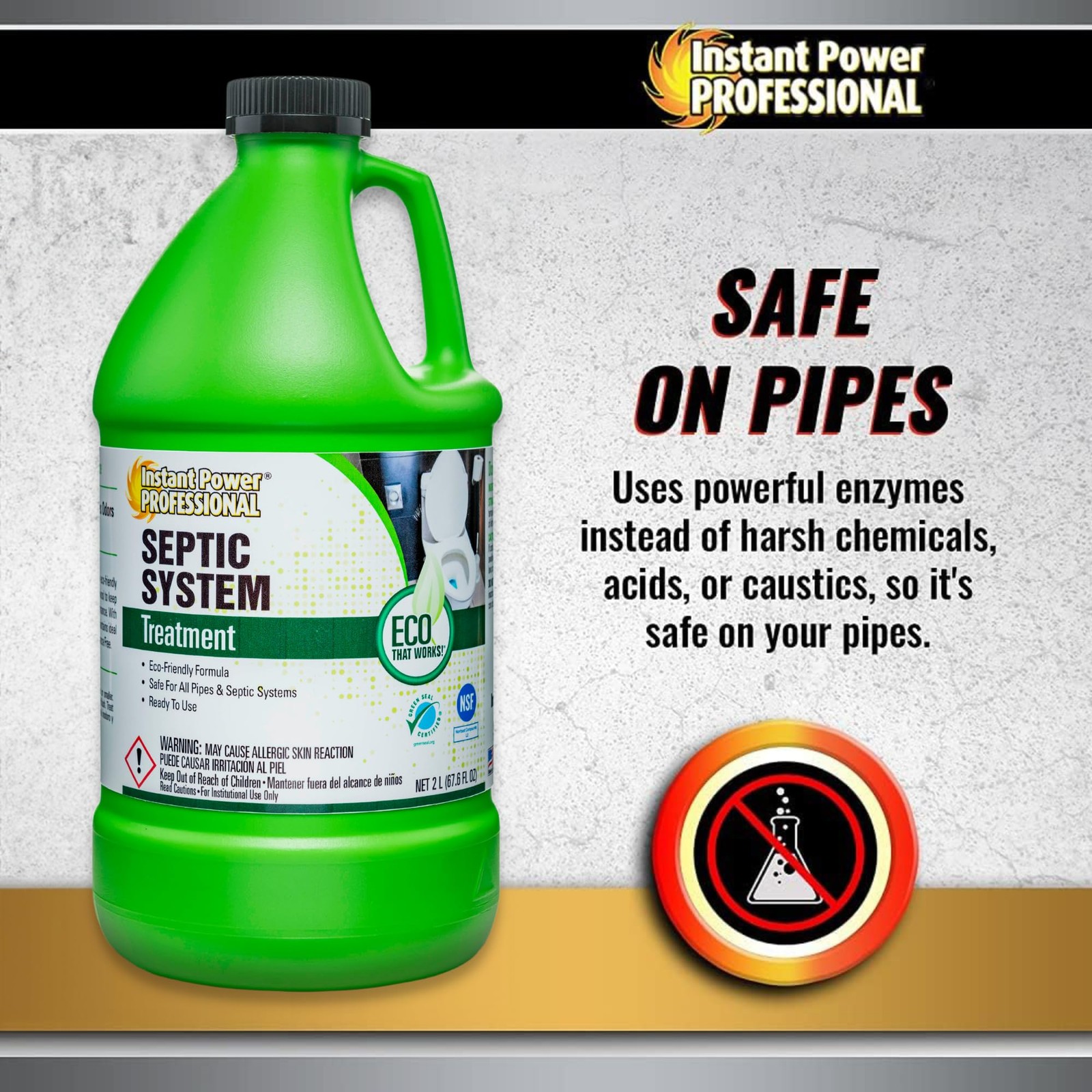 Professional Septic System Treatment, Septic Tank Maintenance, 67.6 Fl. Oz.