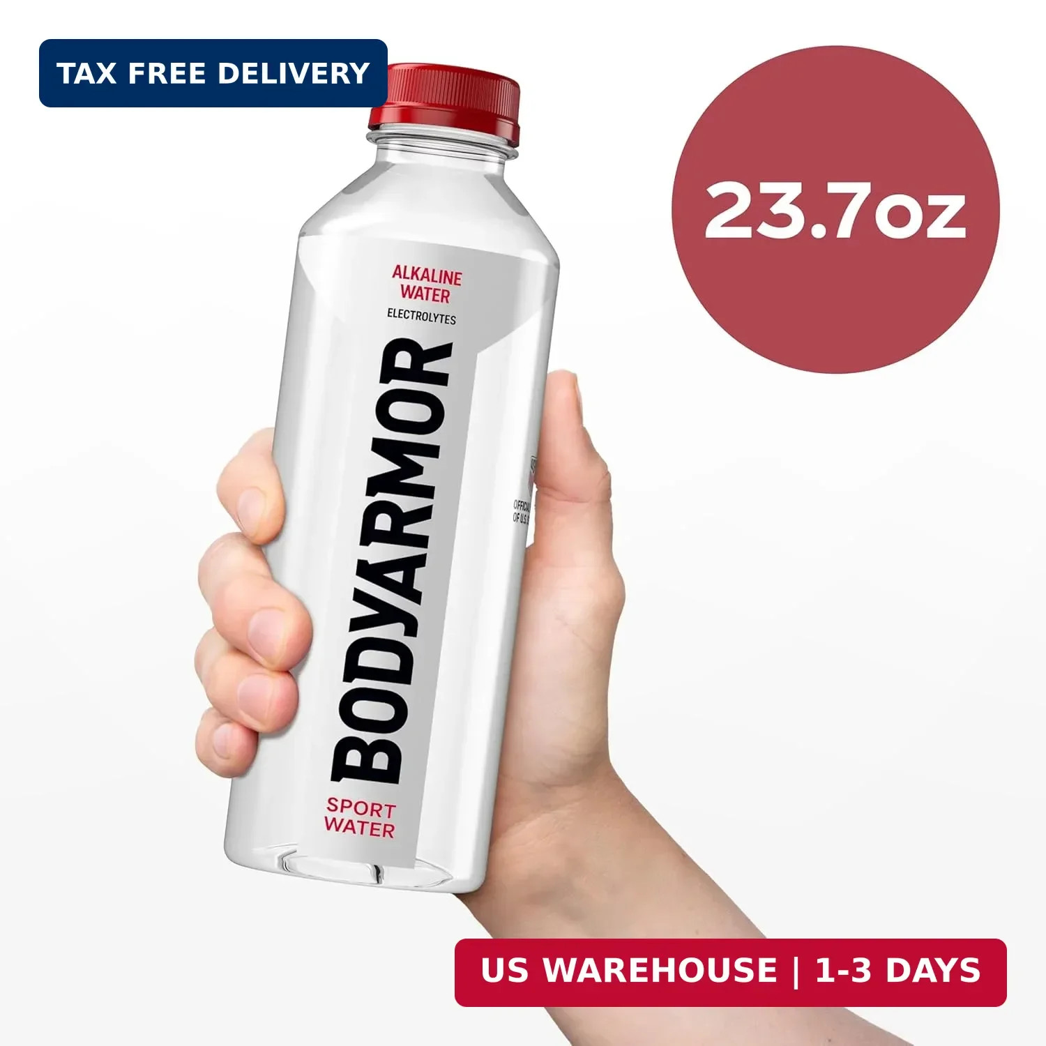 BODYARMOR SportWater Alkaline Water, High Alkaline Bottled Water, pH 9+, 700mL (