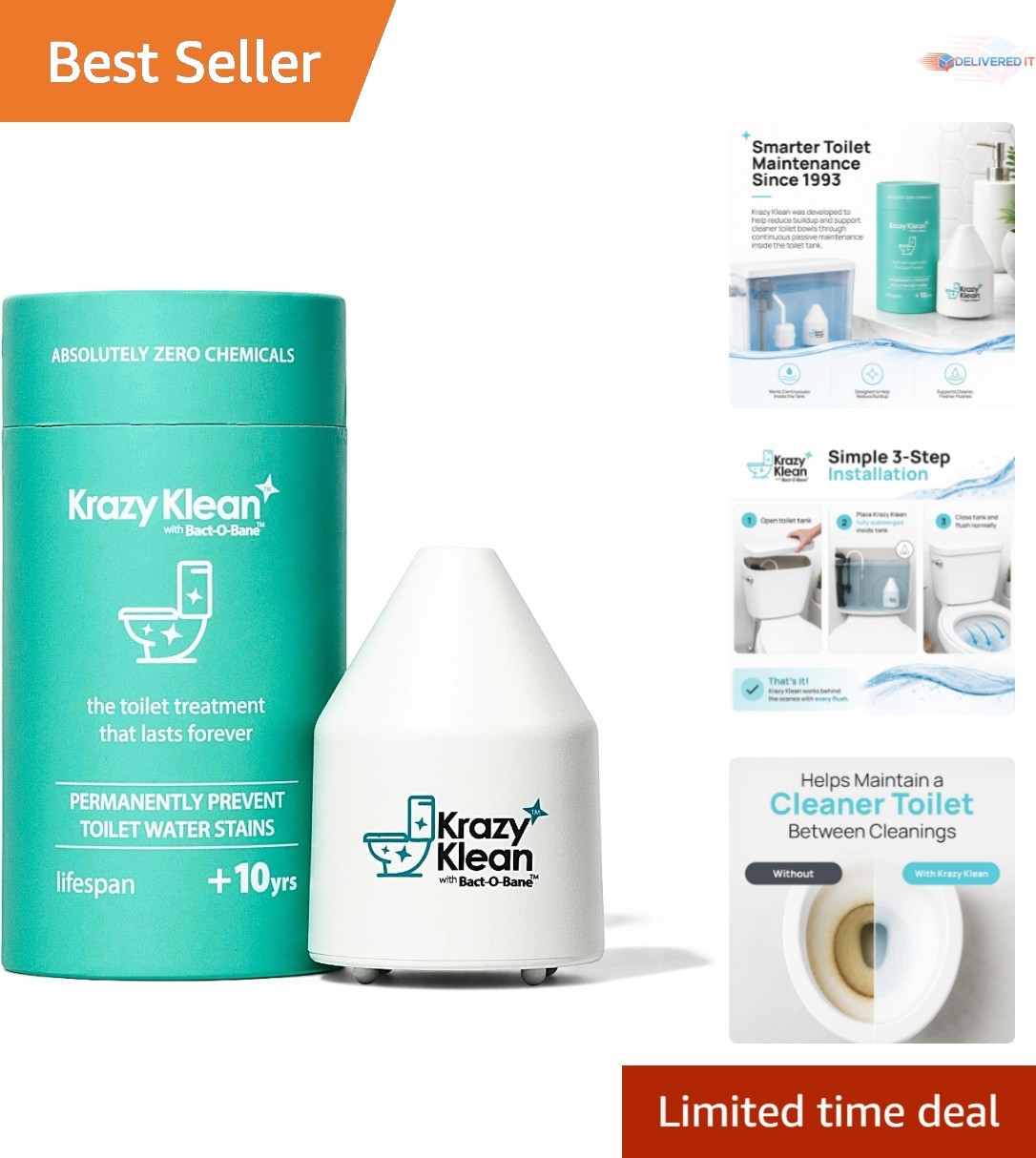 Automatic Toilet Tank Cleaner Capsule Continuous Flush Odor & Buildup Control