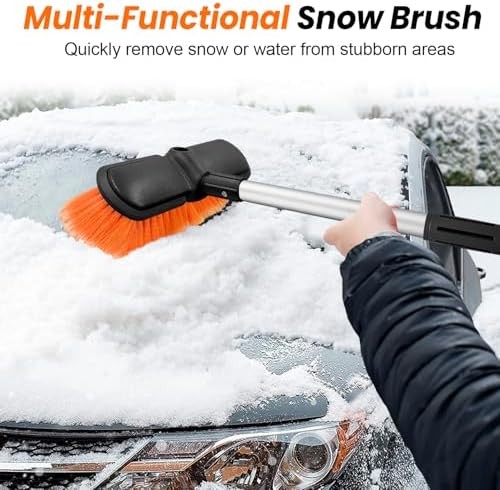 65″ Car Wash Brush with Extension Pole, Car Wash 10” Dip Soft Brush, No Scratch
