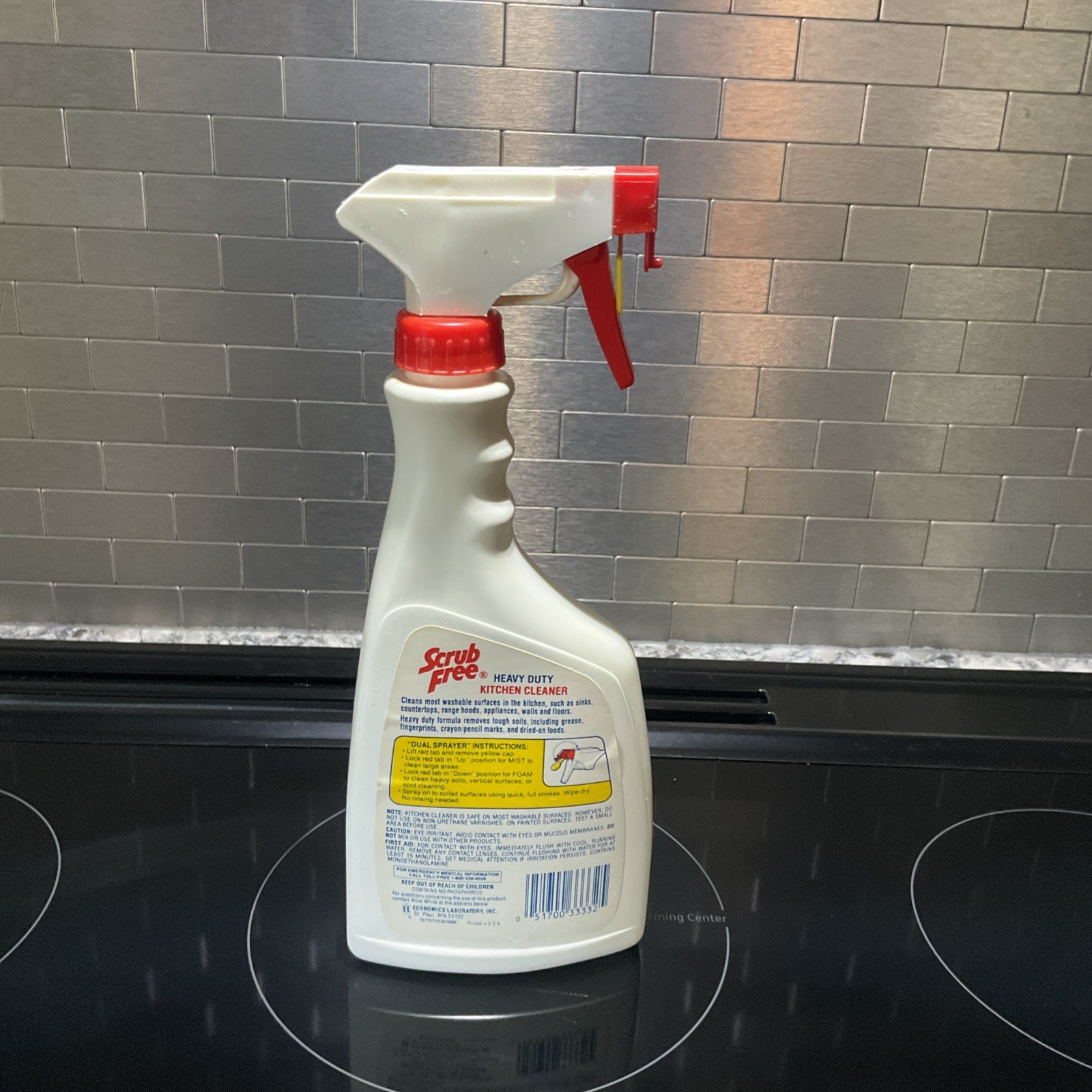 Vintage Scrub Free Heavy Duty Kitchen Cleaner 16 oz spray bottle unopen NOS Prop