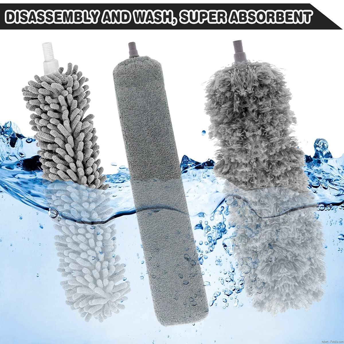 Microfiber Dusters with Extension Pole Washable Dusters Long Feather Duster