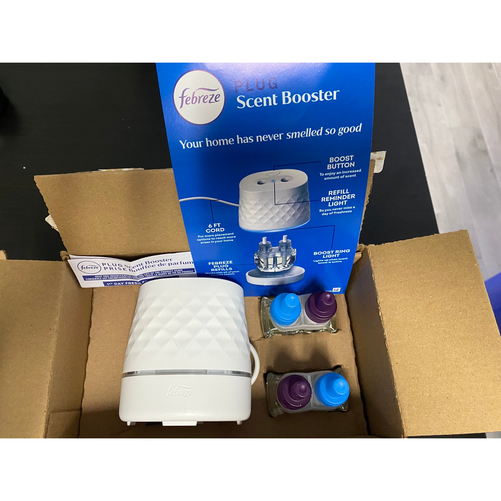 2 BOXES- Febreze Plug Scent Booster Starter Kit, -NEW