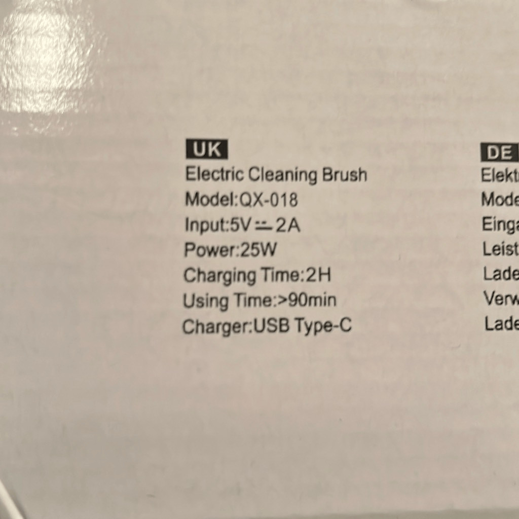 3me Lifestyle QX-018 Electric Cleaning Brush Multifunction Power Scrubber New