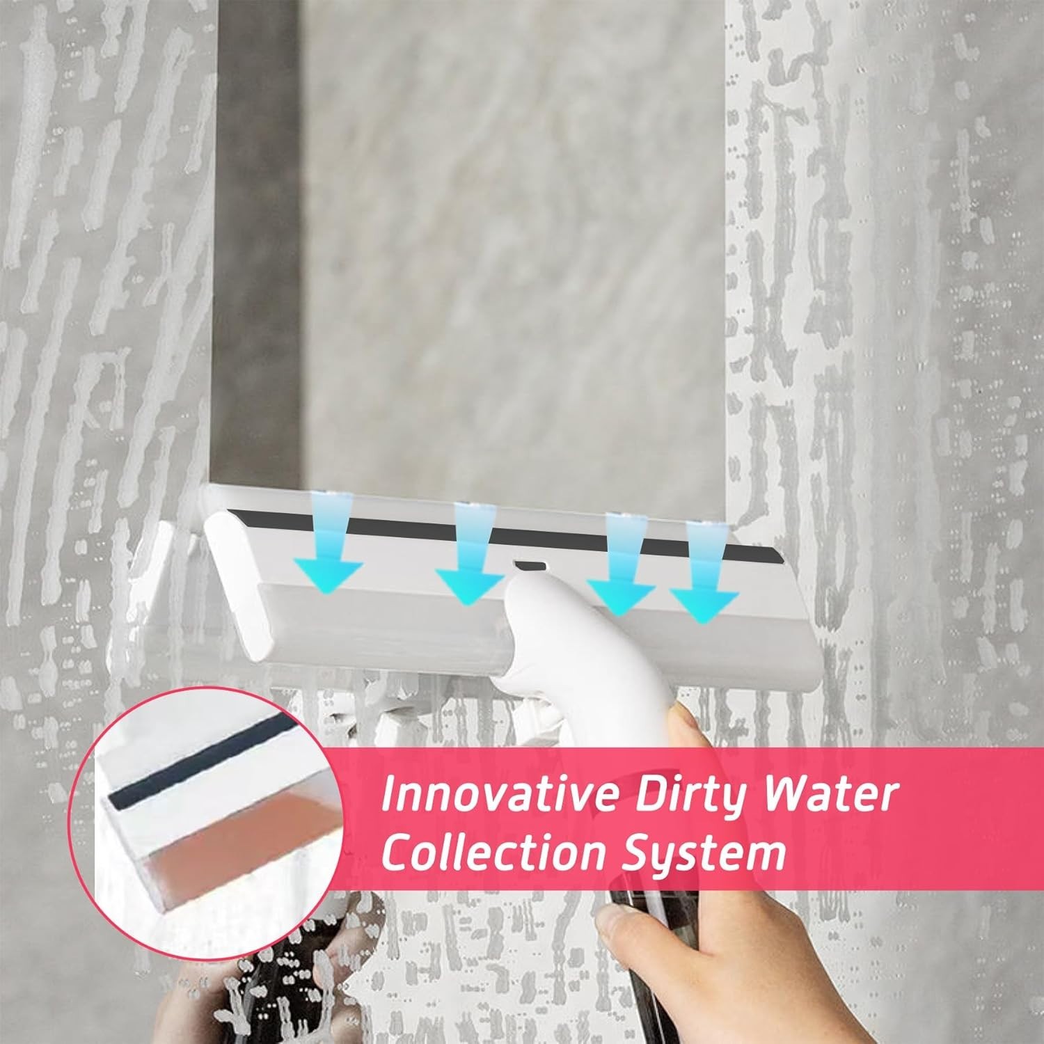3in1 Squeegee For Shower Mirror Window Door Home Office House Cleaner Car Glass