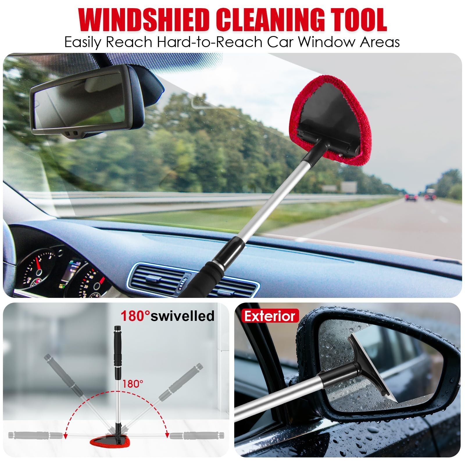 Red 17PC Car Detailing Kit: High-Power Vacuum, Interior Cleaner & Gift for Her