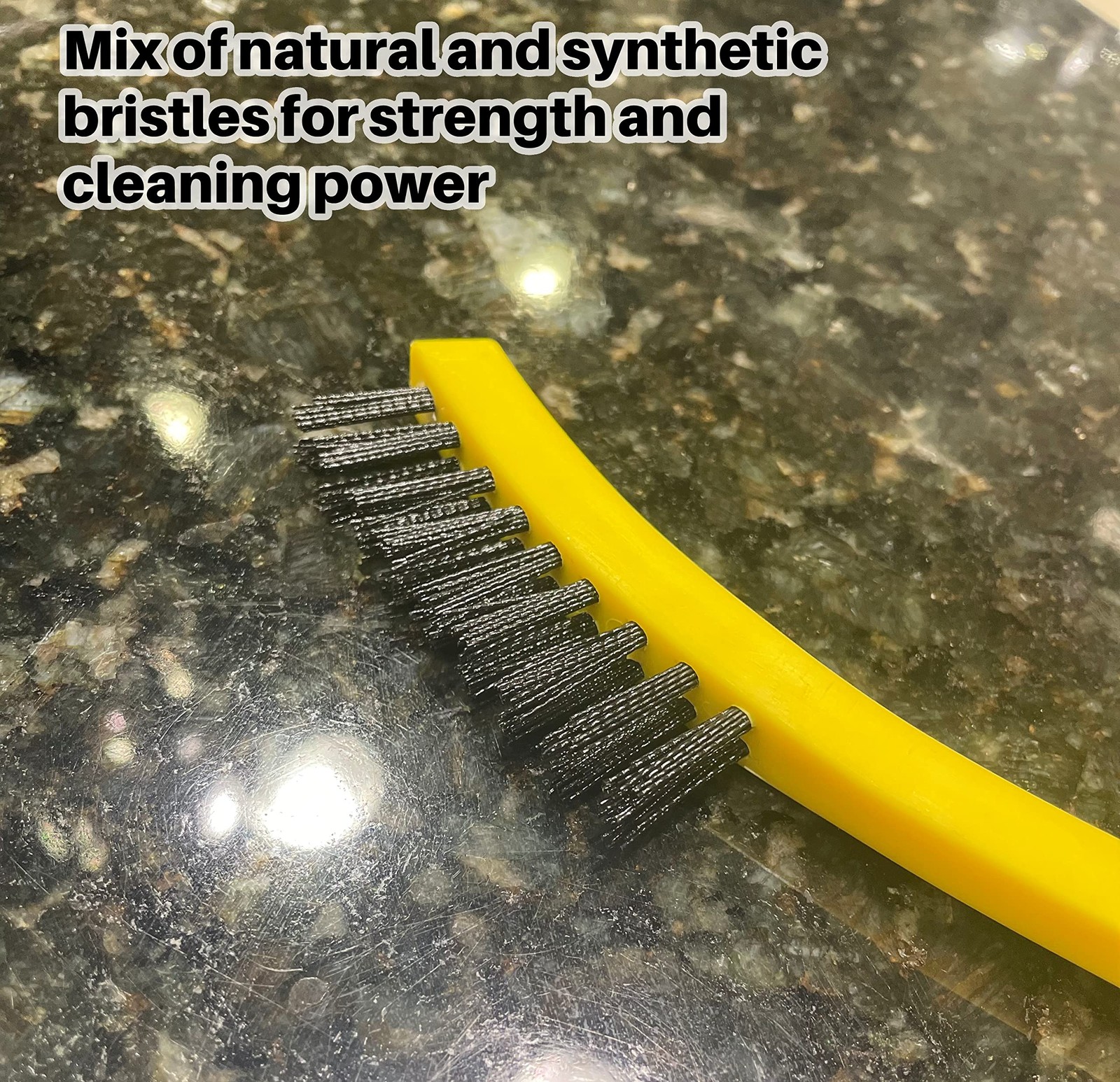Commercial Tile Brush 8.5 Inch, Deep Cleaning Grout, Plastic Bristles, Yellow