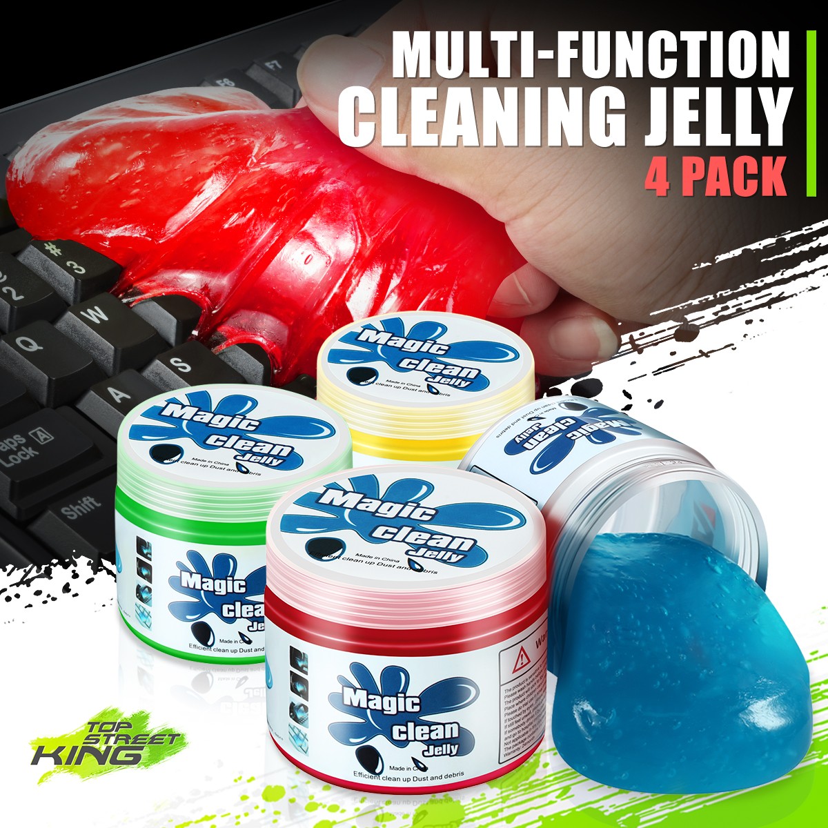 DNA Motoring 4 x Universal Dust Sticky Cleaning Gel Jelly Blue+Red+Green+Yellow