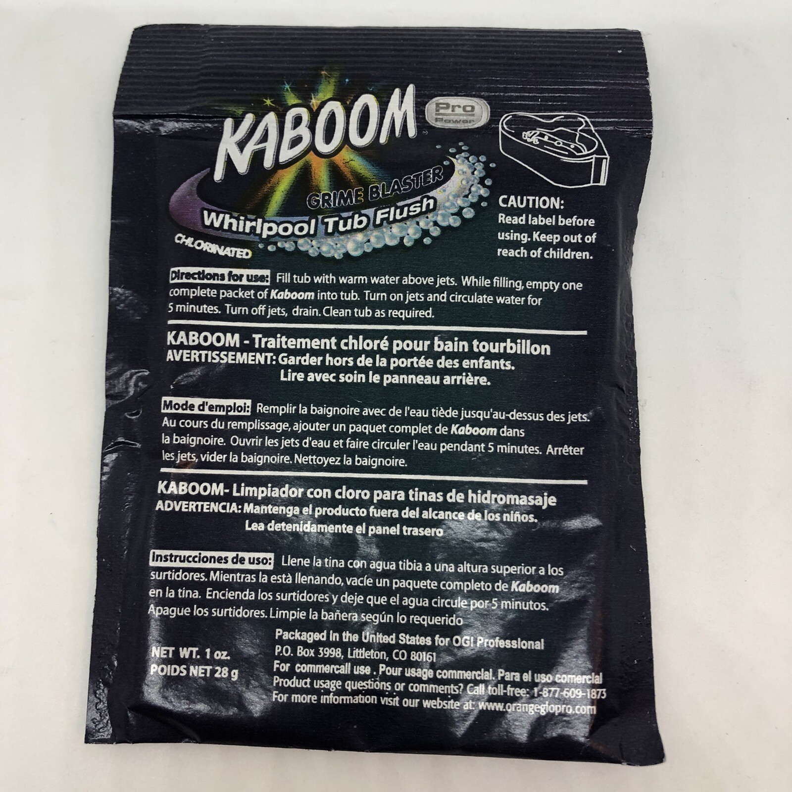 Kaboom Grime Blaster Whirlpool Tub Flush 1 Oz Packets / Set of 30