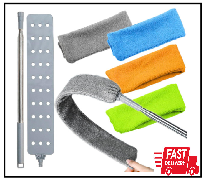 Retractable Gap Dust Cleaner Brush with 4 pcs Replacement Duster Cloth, 100 i…